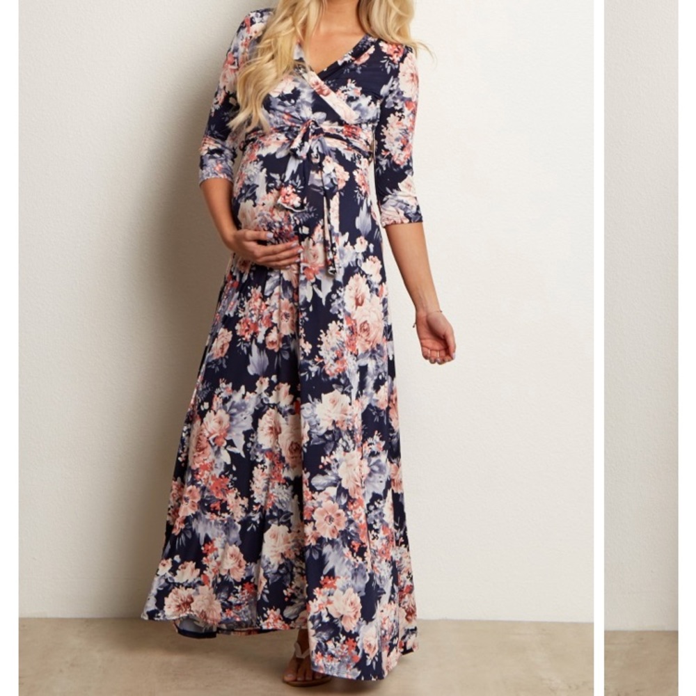 Pinkblush maternity / nursing dress. NWT. Navy